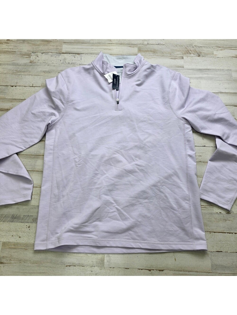 J.Crew Performance Half Zip Pullover Sweatshirt M Light Purple Stretch NWT